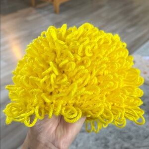 Yellow Knitted wig for baby 12-18 months